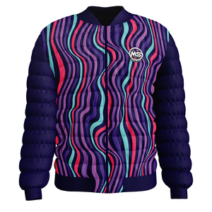 แจ็กเก็ตบุนวมคอตตอนบางมีปกตั้งกันน้ำสีพื้นเสื้อซิปแบบลำลองสำหรับกลางแจ้งกำหนดเอง - Product Image 3