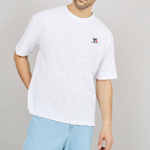 Camiseta de calidad personalizada para hombre de la mejor venta 100% algodón diseño de hombro caído con impresión de soplo 3D Venta superior para Camiseta con estampado de soplo - Product Image 1