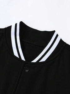 Wholesale College Style Baseball Jacket for Men <b>Wool</b> Blend Fabric Contrast Sleeves Streetwear Winter Outerwear OEM Customizable - Product Image 3