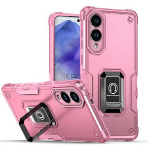 เคส Samsung Galaxy S25 Edge Hybrid ป้องกันแรงกระแทก พร้อมวงแหวนแม่เหล็ก สีชมพู - Product Image 1