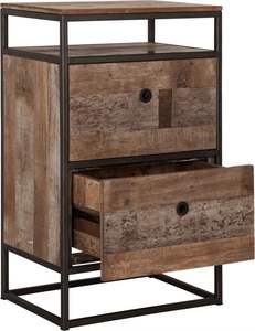 Mobilier de chevet moderne, unique et polyvalent, durable et écologique en bois de manguier et en fer pour la chambre à coucher, le salon, la maison et le bureau. - Product Image 4