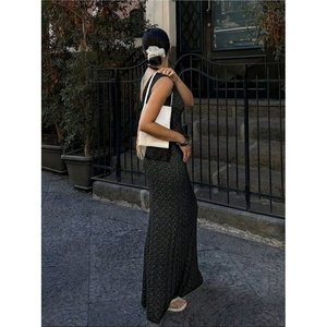 Vestido Maxi Elegante de Punto con Tirantes y Cuello en V para Mujer, Marca Jane, con Patrón de Trenzas, Ideal para Eventos Nocturnos y Fiestas - Product Image 5