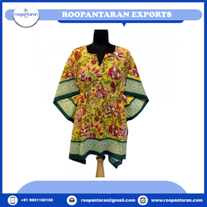 Top Quality <b>Kaftan</b> Dresses Free Size Pure Cotton Hand Block Printed Fashionable Beach <b>Kaftans</b> for Sale at Lowest Price - Product Image 4