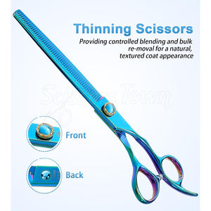 Ciseaux amincissants de toilettage professionnels pour animaux de compagnie pour chiens et chats lames en acier inoxydable poignée confortable pour les toiletteurs - Product Image 5