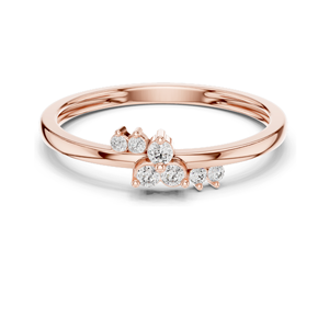 Bague florale en diamant de laboratoire rond de 0,086 CT pour femme, clarté VVS-VS EF, or 18 carats, 14 carats, 10 carats et argent 925, rose, jaune - Product Image 1