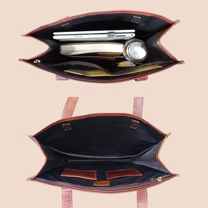 Women's Tote <b>Handbag</b> Genuine <b>Leather</b> Brown Shoulder Bag <b>Large</b> Capacity Laptop Purse - Product Image 4