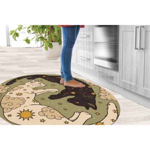 Tapis rond moderne Celestial Cats, tapis imprimé, tapis doux non tissé - Product Image 3