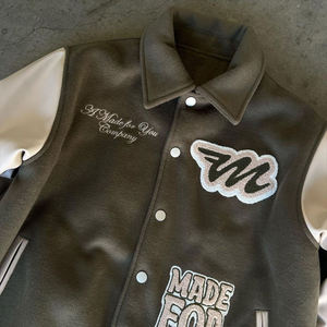 Custom Logo High Quality CVC French Terry Team Uniform <b>Men's</b> College <b>Jackets</b> Wholesale Blank Plain Varsity Baseball <b>Jacket</b> - Product Image 4