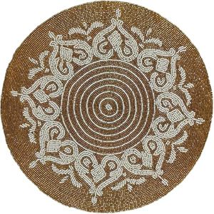 แผ่นรองจานลูกปัดทำมือ ออกแบบเองได้ สีตามสั่ง เป็นมิตรกับสิ่งแวดล้อม ทนทาน สไตล์วินเทจ ใช้สำหรับงานแต่งงาน บ้าน โรงแรม งานเลี้ยง - Product Image 6