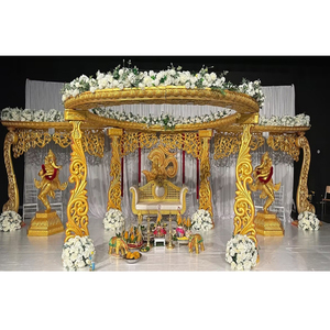 ชุดประกอบ Gujarati Mandap ทรงกลมลายนกยูงสำหรับงานแต่งงานแบบดั้งเดิมราคาไม่แพง - Product Image 1