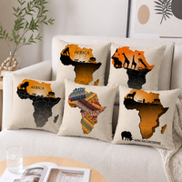 Afrikalı Kadın Desenli Yastık Kılıfı Yumuşak Polyester Siyah Altın Portreli Minder Kılıfı Kanepe için Dekoratif Kaplama
