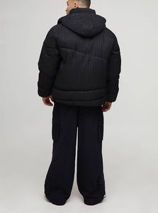 Veste d'hiver chaude pratique pour homme ODM, double face, super épaisse, noire, brillante, pliable, avec plusieurs poches latérales - Product Image 6