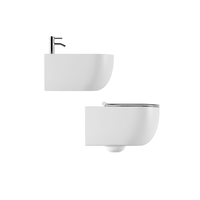 Ensemble WC et bidet suspendu Arkitea Murano Série 50 sans rebord, en céramique de haute qualité, gain de place, pour salle de bain