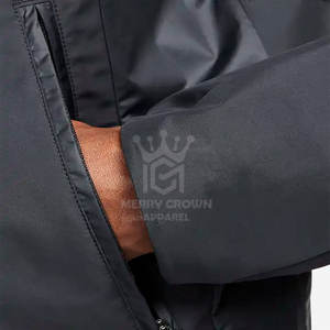 Chaqueta con Capucha para Hombre, Nueva, Personalizada, de Poliéster, Impermeable, Ligera, para Entrenamiento, con Cuello Alto, Cierre de Cremallera Frontal y Logotipo, para Invierno, Venta al Por Mayor - Product Image 6