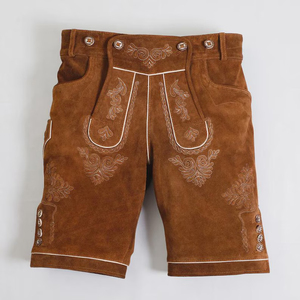 Lederhosen bavarois authentique pour hommes Oktoberfest allemand de qualité supérieure Shorts traditionnels en cuir suédé pour acheteurs de gros vêtements - Product Image 1