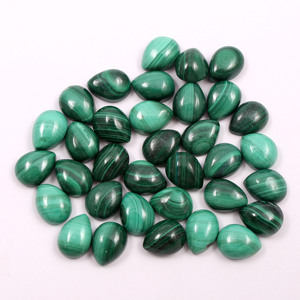 Haute qualité 8x6 MM naturel Malachite poire forme Cabochon vert pierre précieuse en vrac pour la fabrication de bijoux - Product Image 1