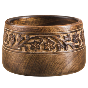 Tazón de Madera de Acacia Hecho a Mano Ecológico para Servir Aperitivos y Otros Alimentos, Tazón Decorativo para la Cocina, Centro de Mesa, Decoración del Hogar - Product Image 5