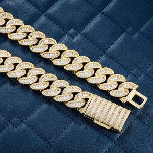 Cadena Cubana Hip Hop Franco con 1 Baguette de Moissanita, Gran Calibre, Pasa Prueba de Diamante, Plata Italiana 925 - Product Image 2