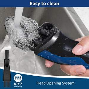 Afeitadora Eléctrica Inalámbrica Recargable para Hombre, Recortadora de Barba Impermeable IPX7 para Uso en Seco y Húmedo con Triple Cuchilla - Product Image 2