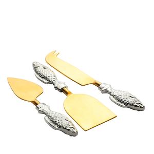 Ensemble de couteaux à fromage en métal or rose exquis pour plateau à fromage, outils de service à fromage de créateur en gros pour hôtels et cadeaux - Product Image 6