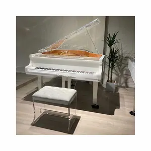 Piano de medio Cristal, instalación de Piano de cola de bebé blanco con disco de Piano para muebles de lujo