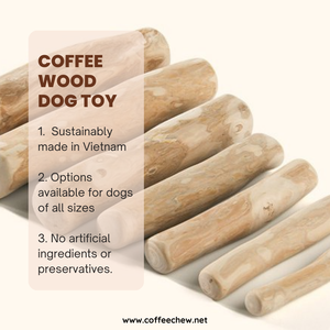 Bon marché bâton à mâcher en bois de café bâton à mâcher Durable longue durée pour jouet pour chien fabriqué au VietNam HOANGLINH SG - Product Image 1