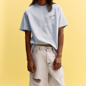 เสื้อยืดสำหรับผู้ชายผ้าฝ้ายลำลองแฟชั่นหลากสี100% โลโก้ตามสั่ง - Product Image 3