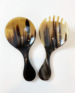 Cucharas para Servir Ensaladas de Cuerno de Búfalo Ecológicas, Estilo Americano, Último Diseño, Decoración de Mesa para Banquetes y Fiestas, Juegos de Cubiertos para Cocinar - Product Image 1