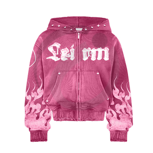 Comfortable Breathable Cotton Women Hoodies Zipper Cotton Anti-Wrinkle Breathable <b>Drop</b>-shoulder Hoodies - Product Image 4