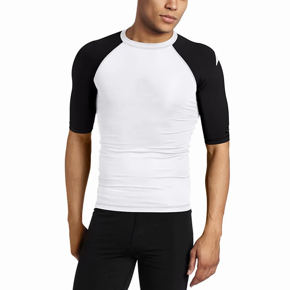 थोक उच्च गुणवत्ता बनाने की क्रिया नई शैली जल्दबाज गार्ड पुरुषों संपीड़न चड्डी टी शर्ट कस्टम मुद्रित पुरुषों लघु आस्तीन पुरुषों