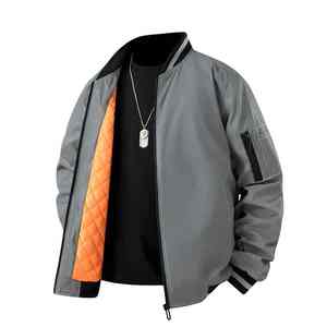 Chaqueta de Invierno para Hombre, Estilo Bomber, Cortavientos, Informal, Holgada, de Lona - Product Image 1