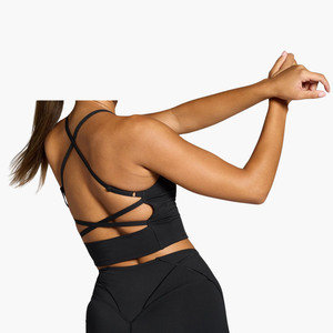 Top court sans couture côtelé pour femmes en gros personnalisé, tricot extensible uni, sans manches, streetwear décontracté, top court - Product Image 3