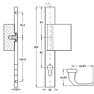 PAN 1200/K9/9203 Aluminium F1 PZ Profile Door Set for Door Thickness 68-75 mm for EDI <b>Frames</b> - Product Image 3