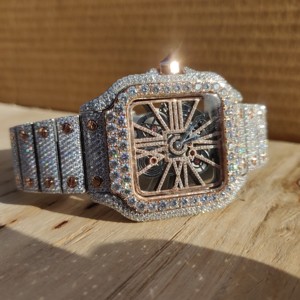 VVS Clarity Premium Lab Grown Diamond Fashion Watch 41mm Stainless Steel Quartz Movement <b>Glass</b> Dial Window Sport Formal - Product Image 1