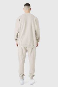 Ensemble sweat-shirt à col rond en polaire pour homme, jogging, impression de logo, coupe décontractée, vêtement deux pièces pour la fabrication OEM de marque privée - Product Image 2