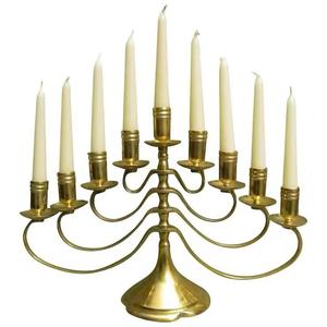 Contemporary 9 <b>Candle</b> Menorah With Wooden Base for Religious Activity Menorah <b>Candle</b> <b>Holders</b> Jews Church Supplies Candelabra - Product Image 6
