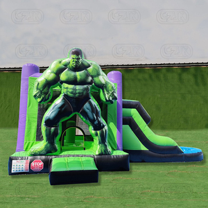 Siêu heros Đảng Inflatable nhảy bouncy lâu đài Bouncer đáng kinh ngạc Inflatable nhà trả lại Combo với trượt nước - Product Image 1