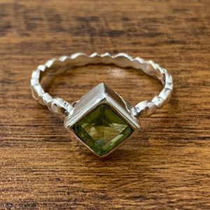 2.6 Grams <b>Peridot</b> Gemstone <b>Ring</b> 14K Yellow Gold Cut Stone Statement Style Gold Plated Inlaid Number for Everyday Wear Weddings - Product Image 1
