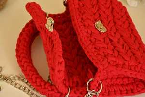 Crochet Handbag For Ladies T - <b>Shirt</b> Yarn Bag For Girls And Women Ideal For Wedding, <b>Parties</b>, Gifting Can be Used Everyday - Product Image 3