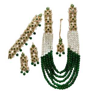 Juego de cuentas de collar chapadas en plata de alta calidad en diferentes colores con pendientes - Product Image 1