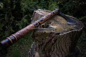 High Quality Damascus Steel <b>Axes</b> Multi-Purpose Use Different Colors Wooden <b>Handle</b> Factory Price Most Popular Industrial Design - Product Image 5