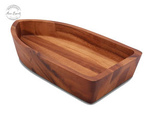 ชามแผ่นไม้สี่ส่วนทำจากไม้ยางพาราสำเร็จรูปธรรมชาติสำหรับขนมหวานและขนมขบเคี้ยวสำหรับงานปาร์ตี้ขายส่งจากโรงงาน - Product Image 4