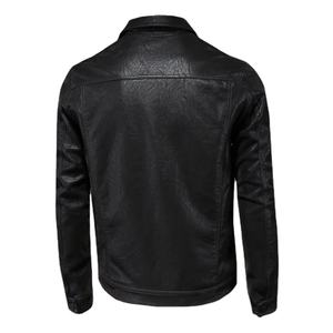 ผู้ผลิตผลิตเสื้อแจ็คเก็ตแฟชั่นคุณภาพสูง ดีไซน์ทันสมัยสำหรับผู้ชาย เสื้อแจ็คเก็ตหนังแกะแบบคอปกพับได้ตามสั่ง - Product Image 5