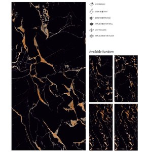 Sonett Moka 60x120cm Carreaux de porcelaine Finition très brillante Revêtement de sol noir de meilleure qualité pour villas classiques modernes à bas prix - Product Image 3