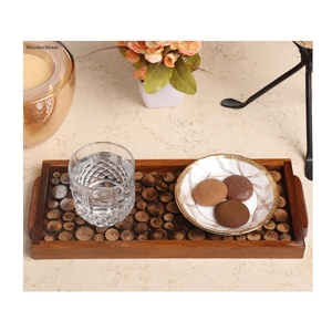 Plateau en bois fait main personnalisé, artisanat imprimé Meena, style antique, imitation européenne, caractéristique régionale, pour fruits, desserts, aliments - Product Image 5