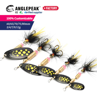 Leurre Spinner en ligne avec hameçon triple à plumes, 3-12g, cuillère en métal composite rigide à paillettes pour achigan et brochet