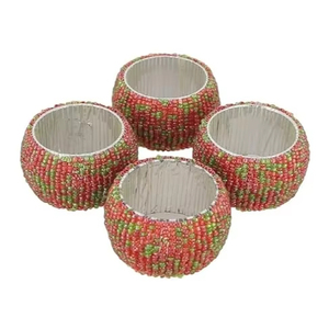 Best Seller Beaded Napkin <b>Ring</b> With Resin Made Unique Designed Luxury Napkin <b>Ring</b> for Table Decor by <b>Indian</b> Exporters - Product Image 1