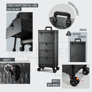 Rolling Salon Cart with Lockable Drawers <b>Professional</b> Nail Tech <b>Makeup</b> Organizer <b>Case</b> for Hairstylists SPA Tattoo Artists - Product Image 5