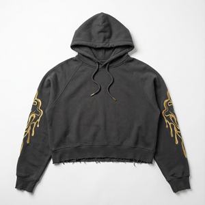 เสื้อฮู้ดดี้ผู้ชายแบบครอป Velour Reverie รุ่นพรีเมียม งานปักคุณภาพสูง ผ้าฝ้าย 100% สไตล์สตรีทแวร์ ดีไซน์เนอร์ แฟชั่นแนวเมือง - Product Image 1