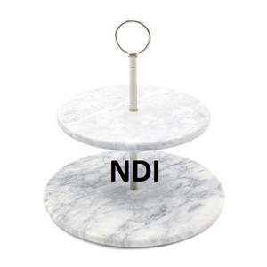 Stylish Stand Marble Plate Metal Hotel Tableware Decoration Accessories Wedding Parties <b>Cake</b> <b>Server</b> Stand For Hotels Usage - Product Image 1